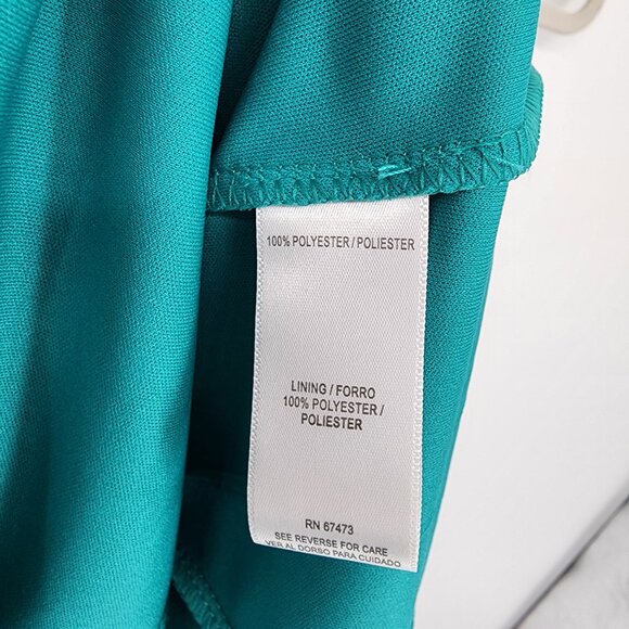 3/$25 134 Danny & Nicole Lace Dress 8 Fit & Flare Sleeveless Cocktail Teal M - Picture 9 of 9